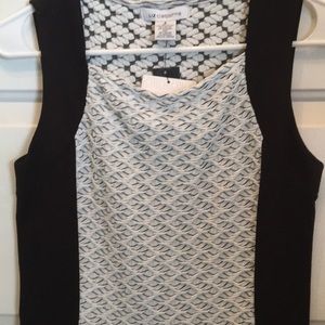 Liz Claiborne NWT Small White w/Black Top